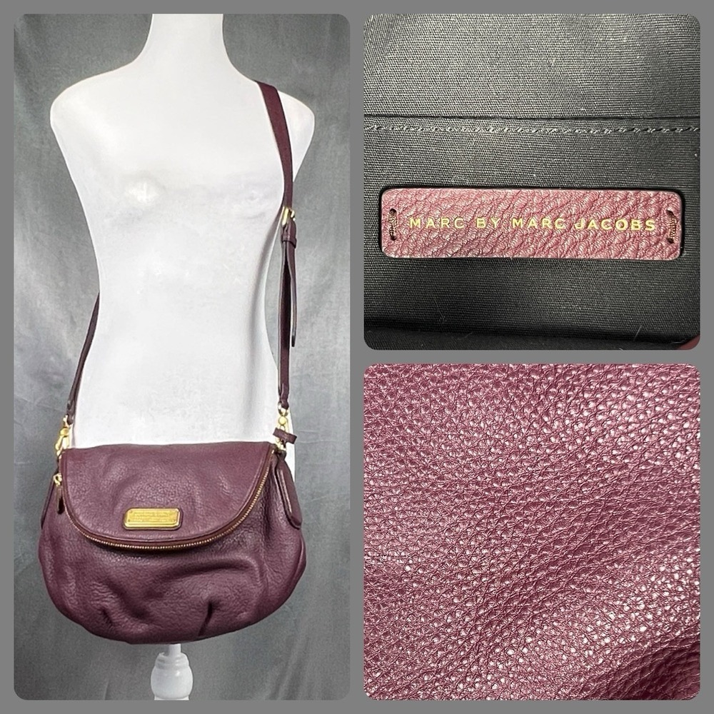 Marc By Marc Jacobs Classic Q Natasha Burgundy Leather Flap Crossbody Bag